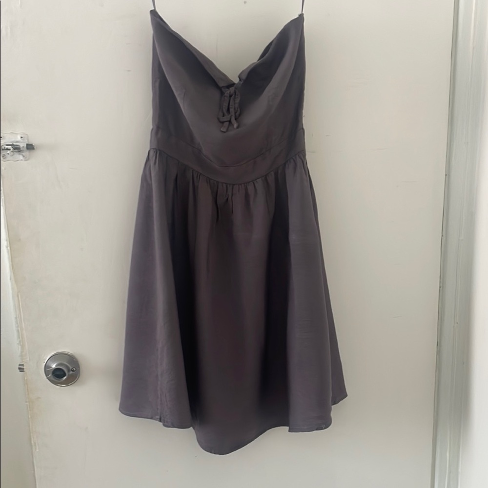 Elegant  Strapless Grey Dress